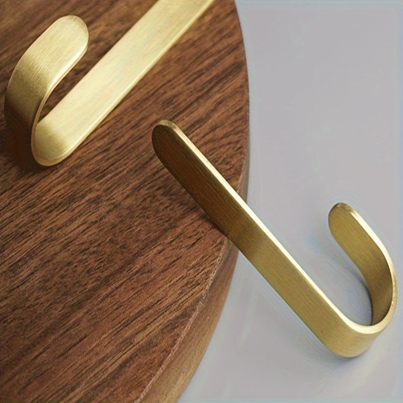 Juego de 2 ganchos de pared de latón, organizador de abrigos y llaves resistente a la oxidación