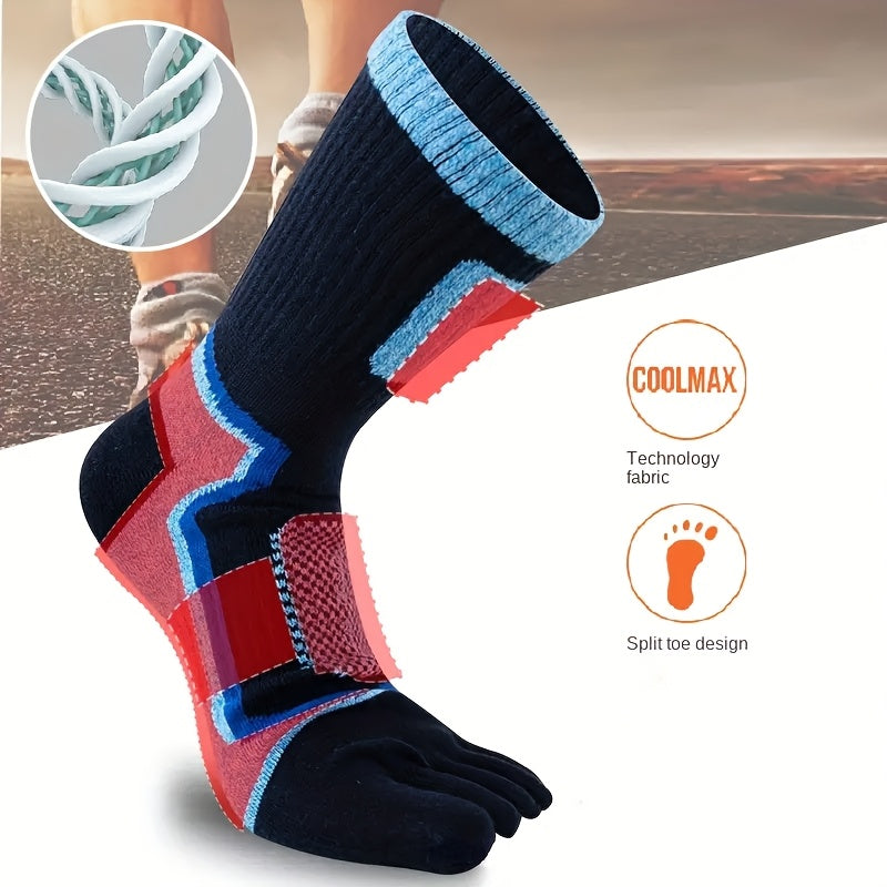 Calcetines deportivos de cinco dedos para hombres, absorbentes de sudor, duraderos, para ciclismo, senderismo y vela, talla 7-11