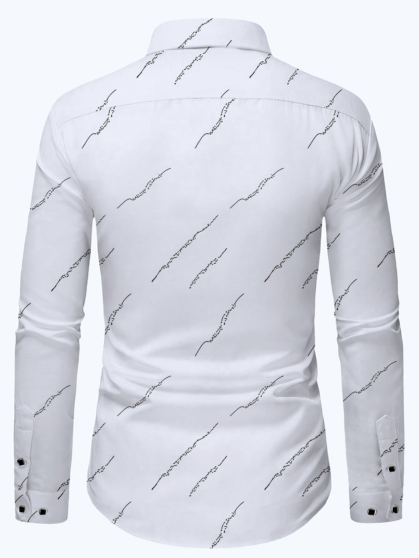 Men's Polyester Ditsy Floral Skinny Shirt with Lapel Collar