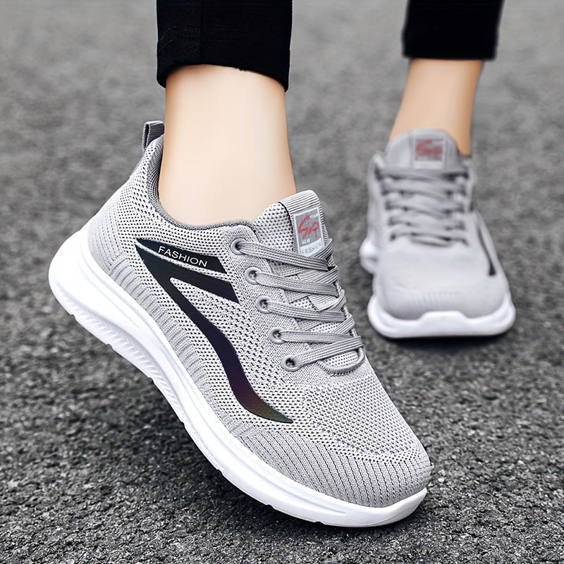 Women's Casual Sports Shoes Knitted Mesh Flat Low-Top for Outdoor Activities