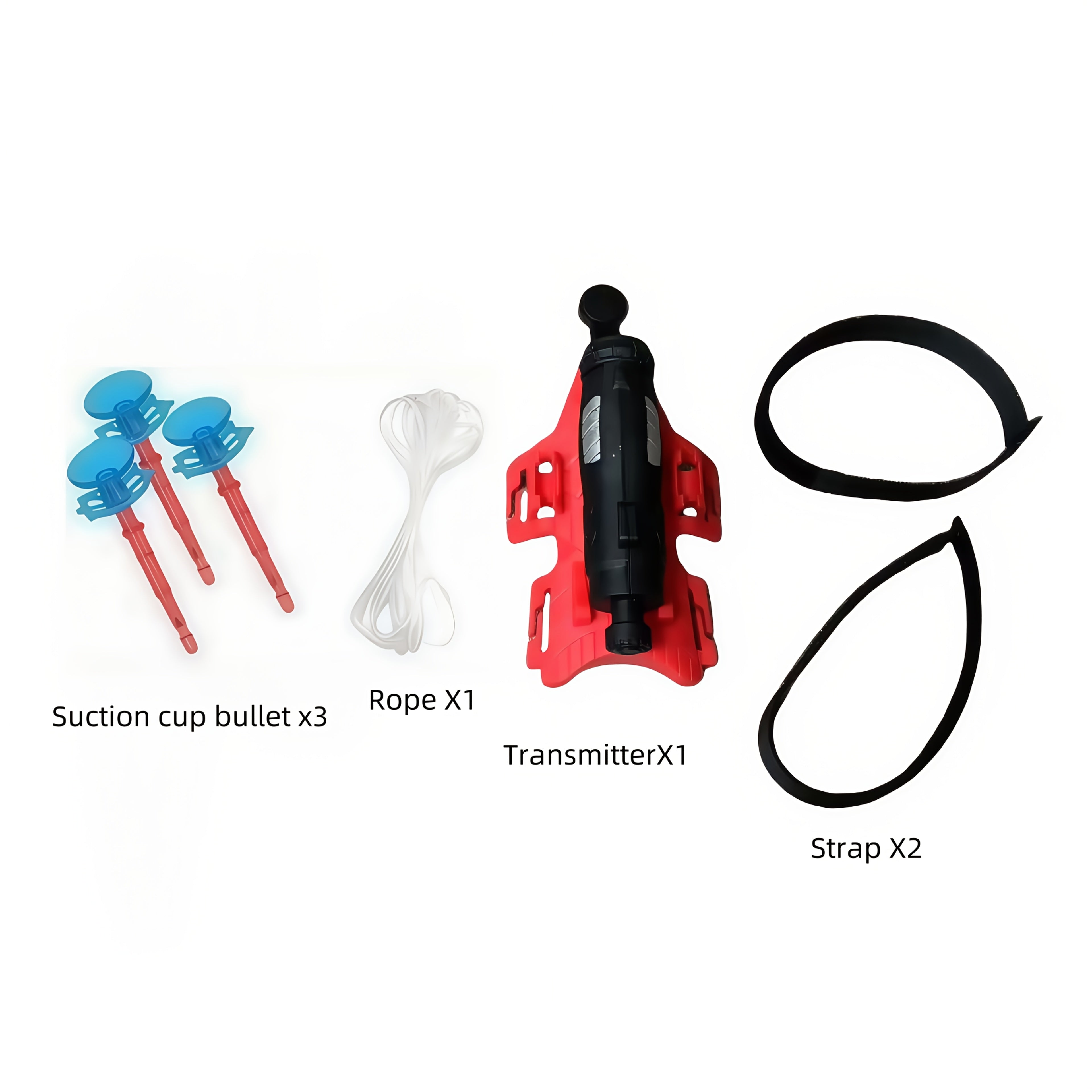 Set de juguete para niños con lanzador de muñeca y plástico negro y rojo