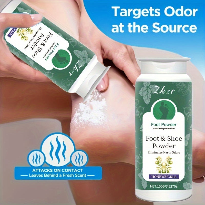 Пудра-дезодорант для ног и обуви с жимолостью, без спирта, с глицерином, гиалуроновой кислотой, устраняющая запахи, для зимы и осени