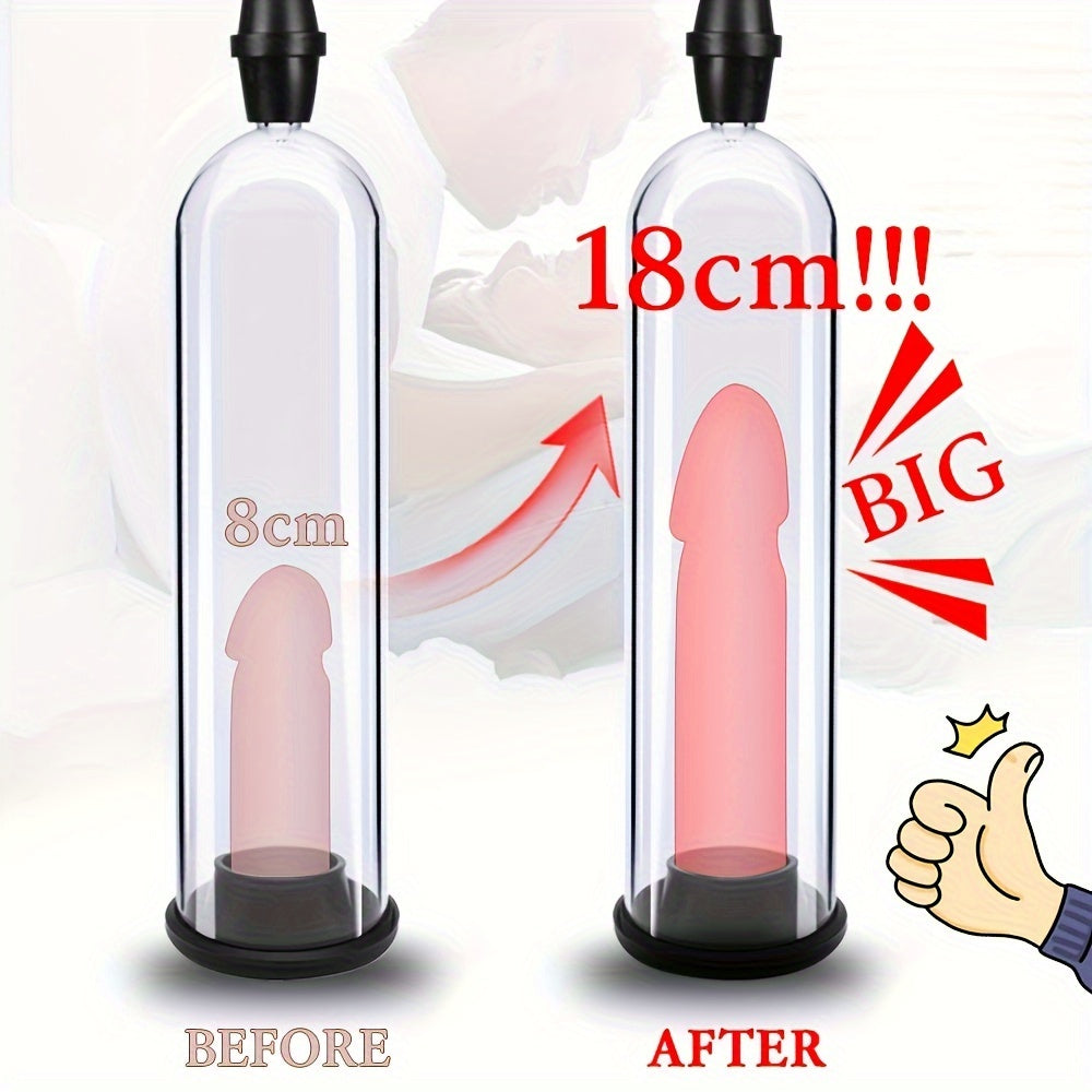 Men Penis Pump Vacuum System with Sleeves, Adjustable, Realistic Shaft