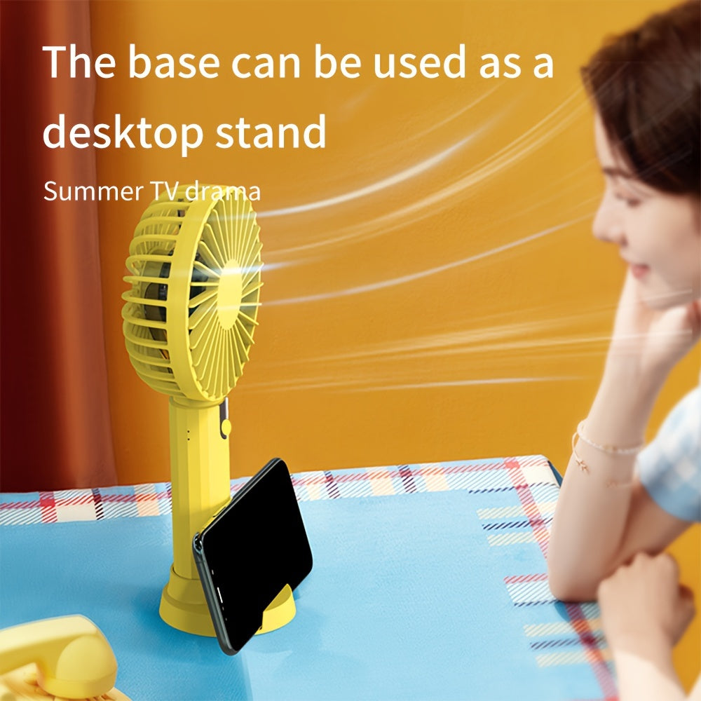 Mini Handheld Fan Portable USB Rechargeable for Travel Camping Office