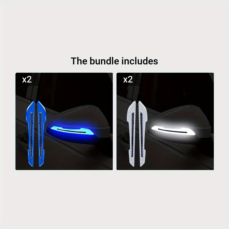 2 Pieces Car Rearview Mirror Stickers Reflective Safety Accessories