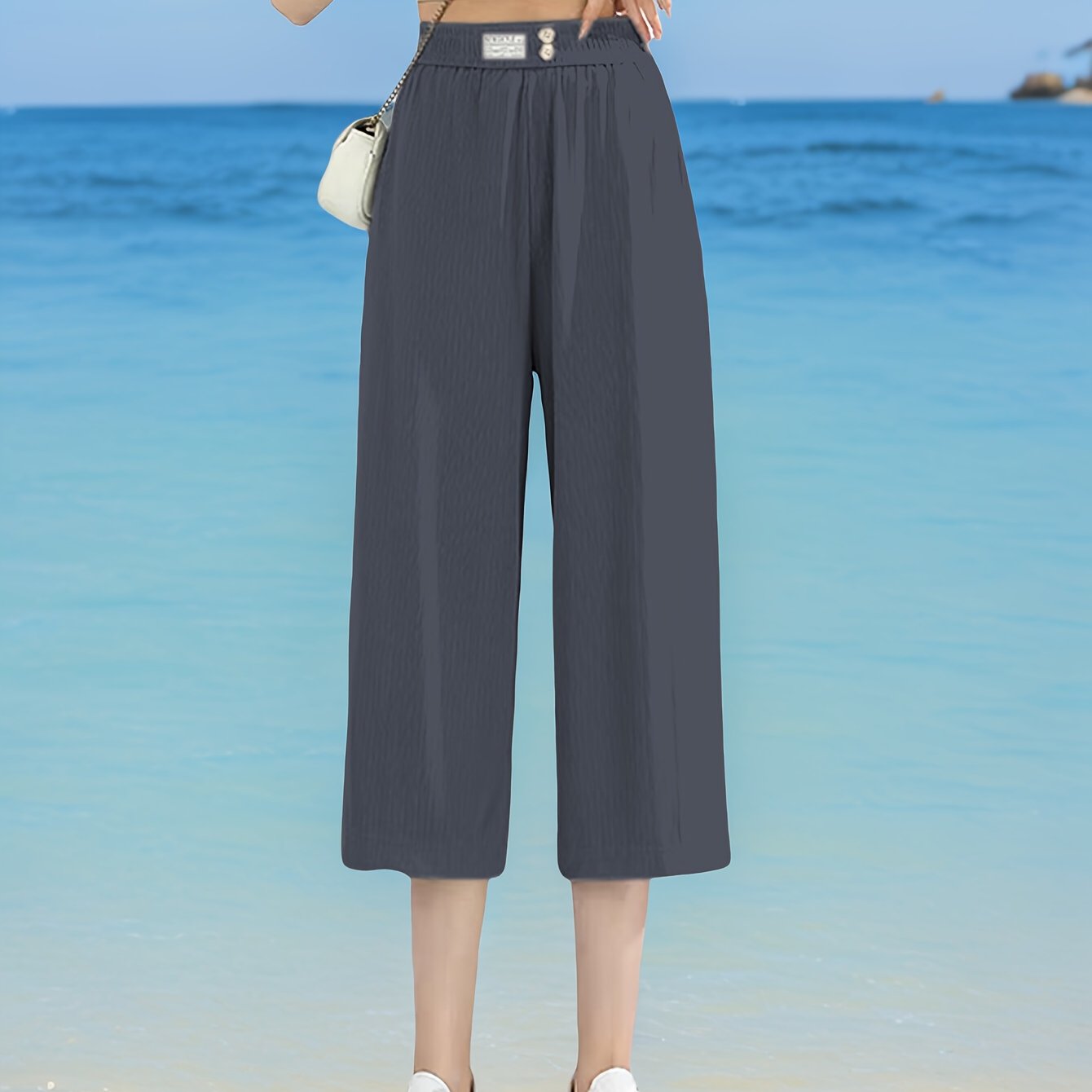 Шорты для женщин больших размеров с эластичным поясом, расширенные, легкие, летние