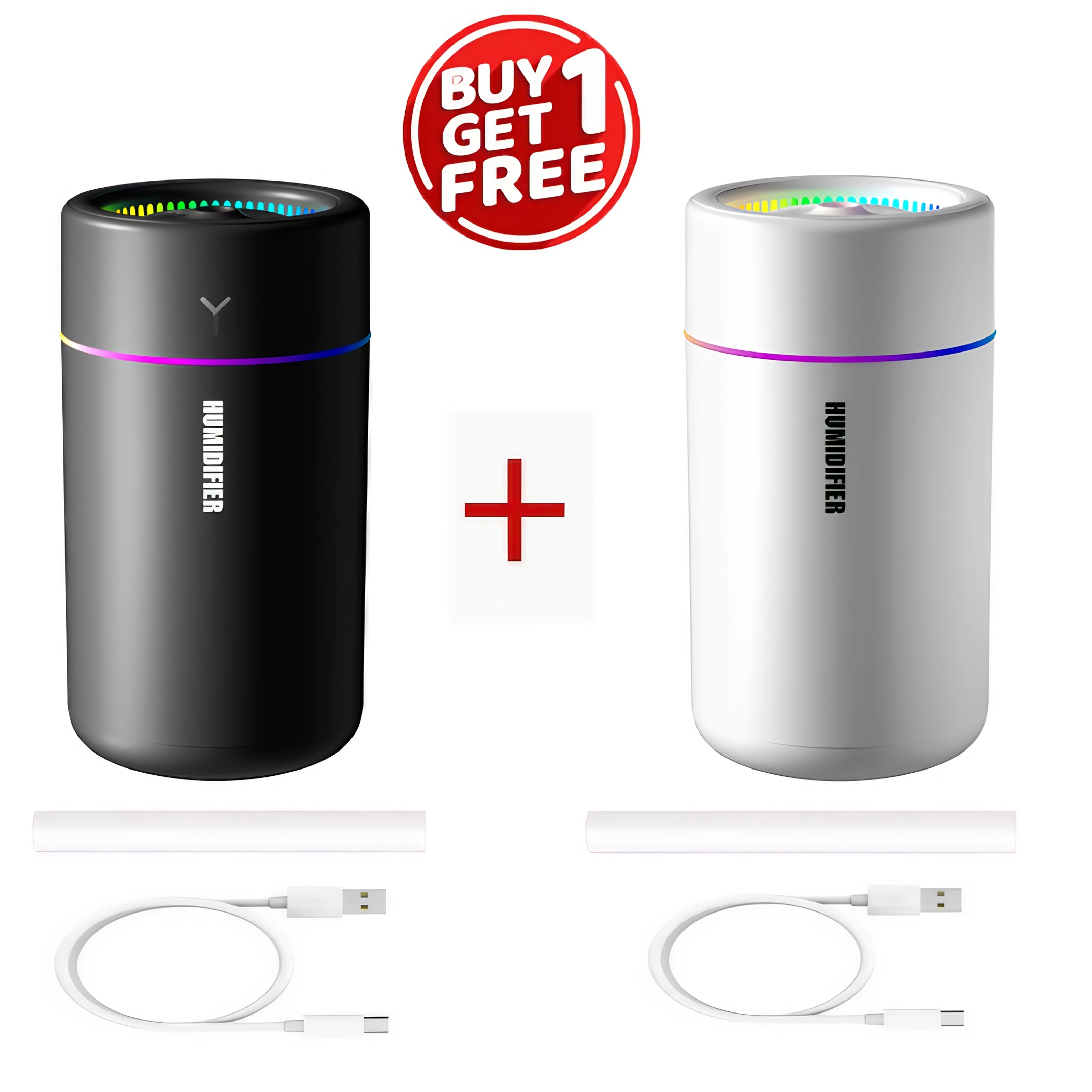 2 ta paket Ultrasonik Diffuzor Namlagich va Kechqurun chiroq bilan Sovuq Bug'