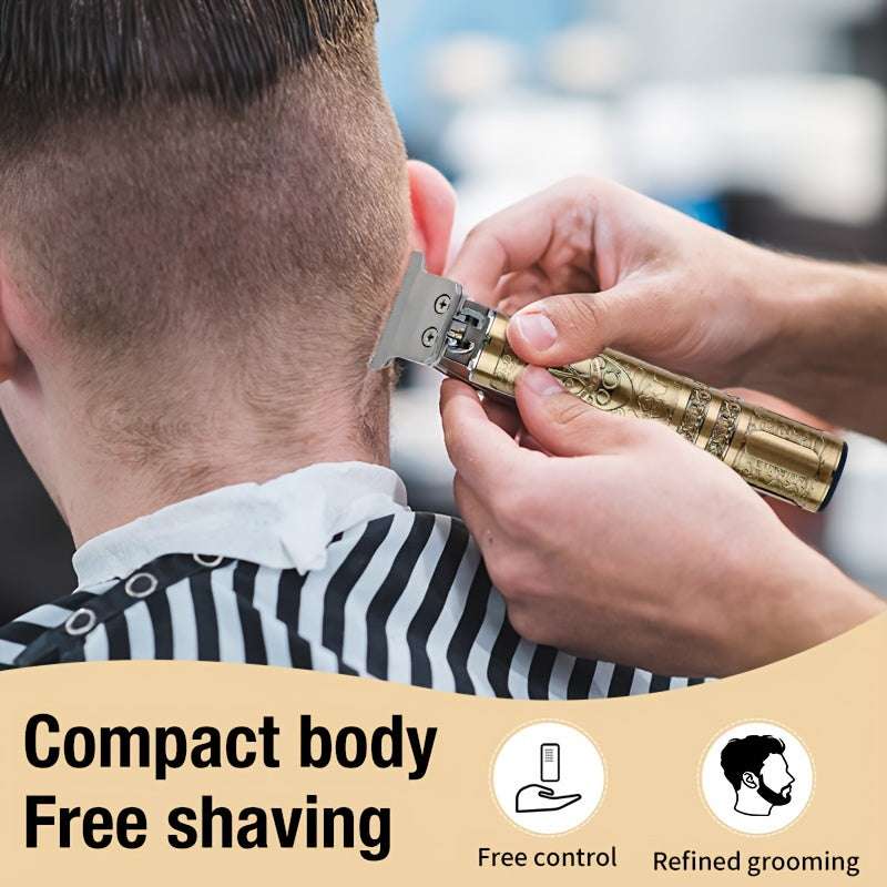 Men's Cordless Hair Clippers and Beard Trimmer Kit with LCD Display and T-Blade