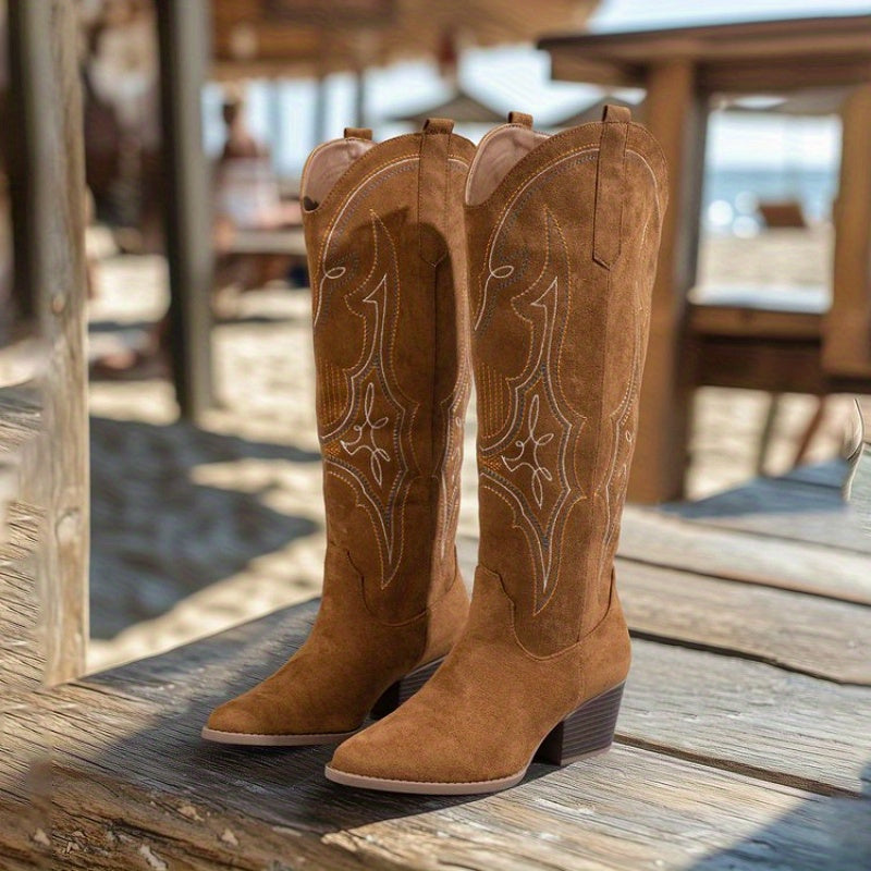 Women's Western Boots Leather Grassland Travel Wedding Shoes