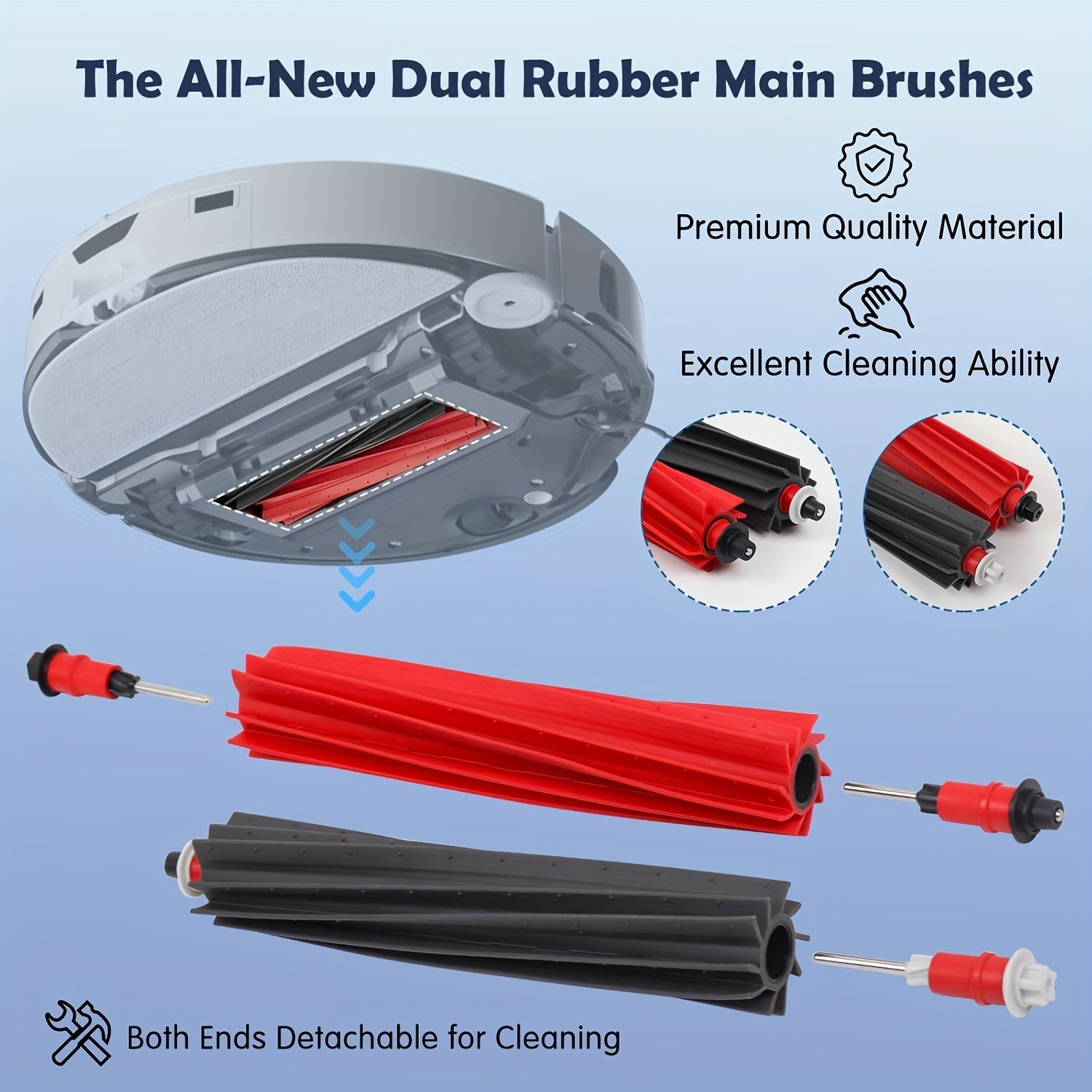 Roborock S8 Max/MaxV Ultra Robot Tozalash Vositalari To'plami, 24 dona to'plamga asosiy cho'tka, aylanuvchi cho'tka, 2 ta HEPA filtri, 4 ta yon cho'tka, 4 ta mopa mato, chet mop mato, 6 ta chang sumkasi kiradi -