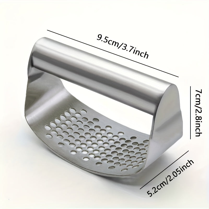 Easy Clean Swing-Style Stainless Steel Garlic Press Kitchen Tool
