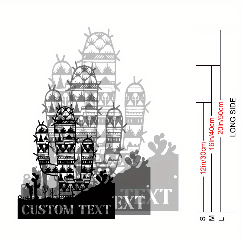 Metall kaktus bog' stak, hovli belgisi, tashqi bezak, bog'bonlar uchun sovg'a