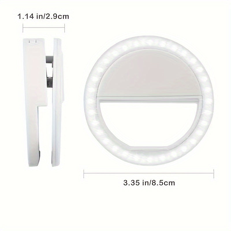 Портативное светодиодное кольцевое освещение для телефона, чтобы улучшить красоту лица во время прямых трансляций и селфи.