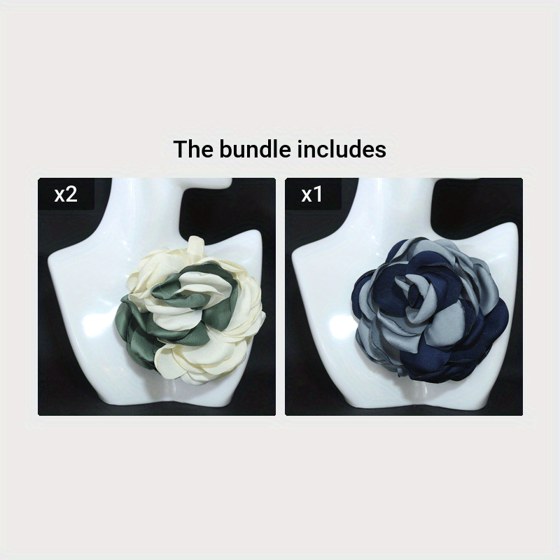 Korean Handmade Fabric Flower Brooch for Sweaters Cardigans Shawls