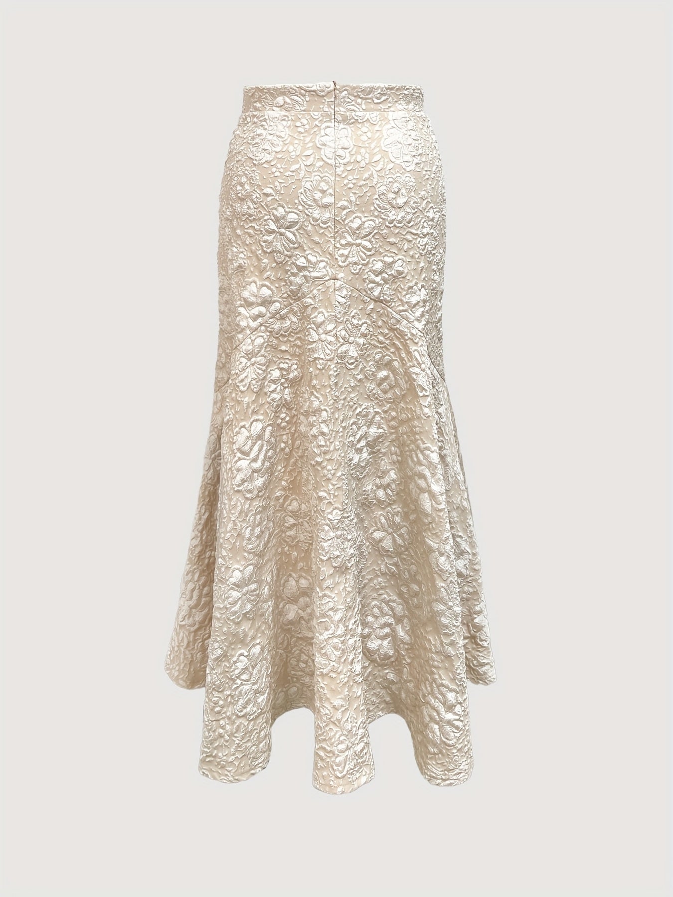 Plus Size Mermaid Lace Skirt Peach A-Line Zipper Evening All-Season