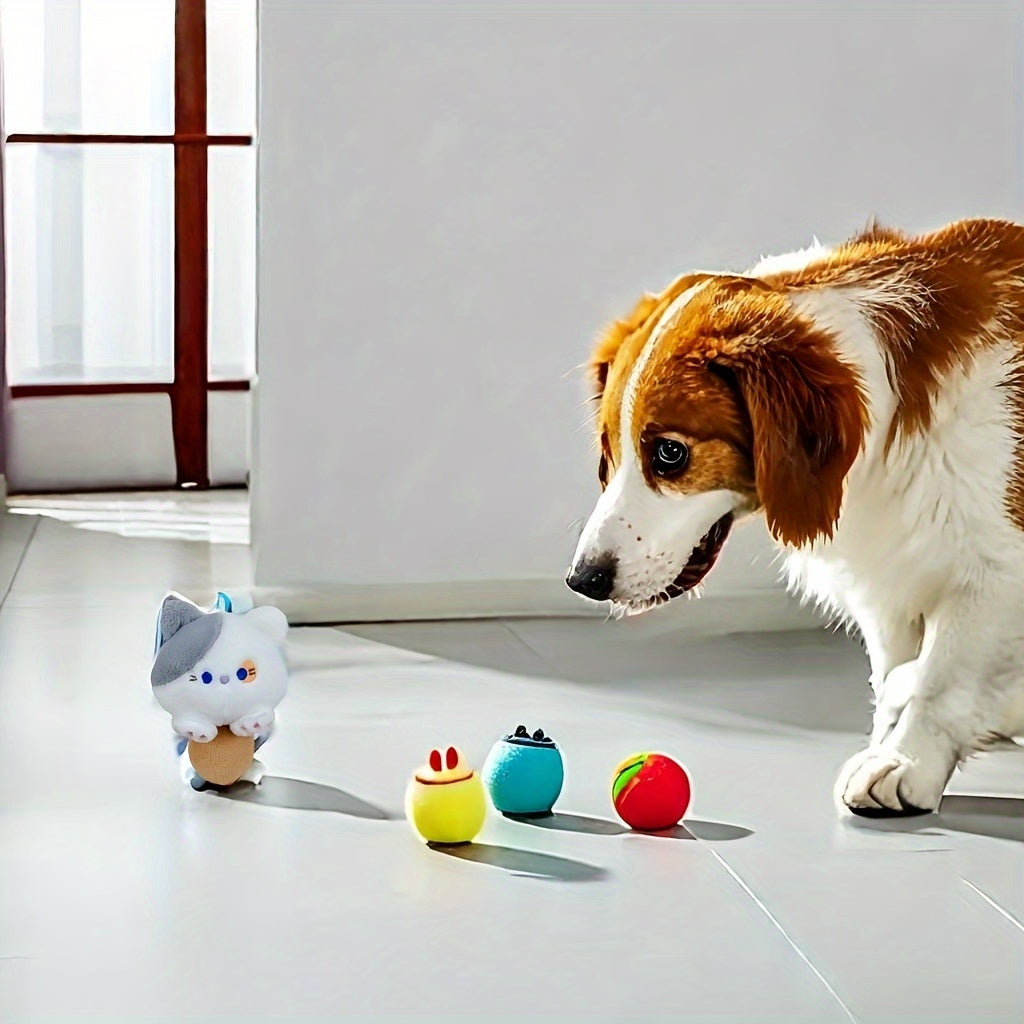 Durable Plush Cartoon Cat Dog and Cat Chew Toy for All Sizes