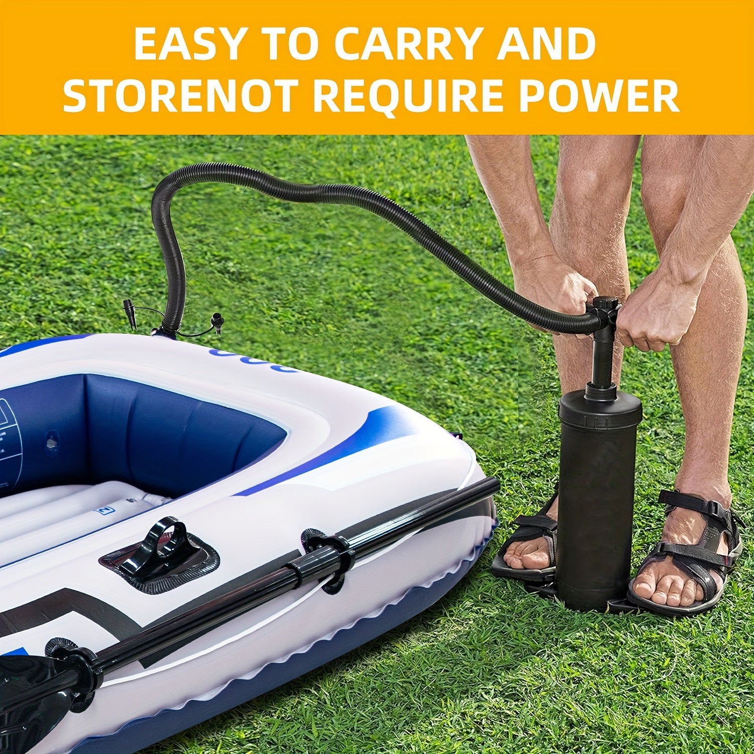 Inflatable Fishing Kayak with Rudder, PVC Construction, Deluxe Oars and Pump Blue