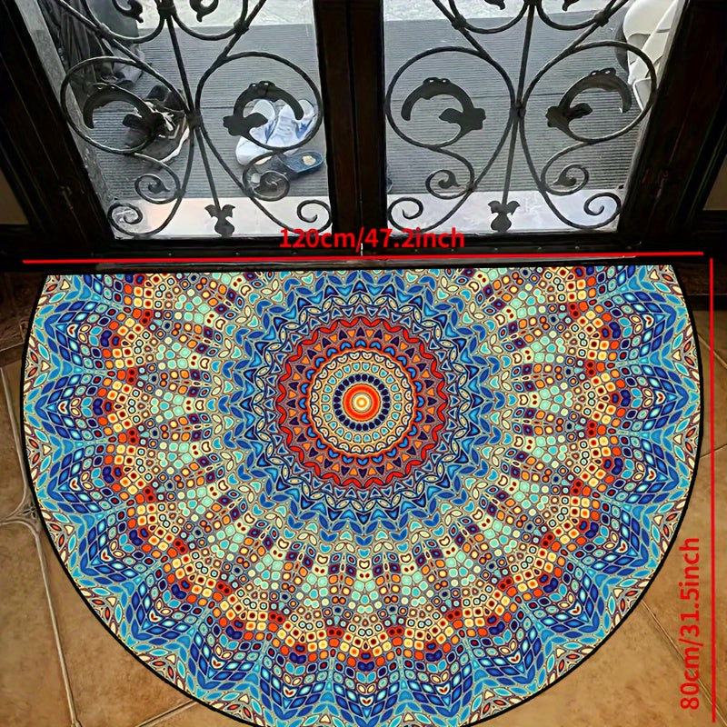 Mandala Flower Doormat Non-slip Machine Washable Indoor Outdoor Carpet Various Sizes