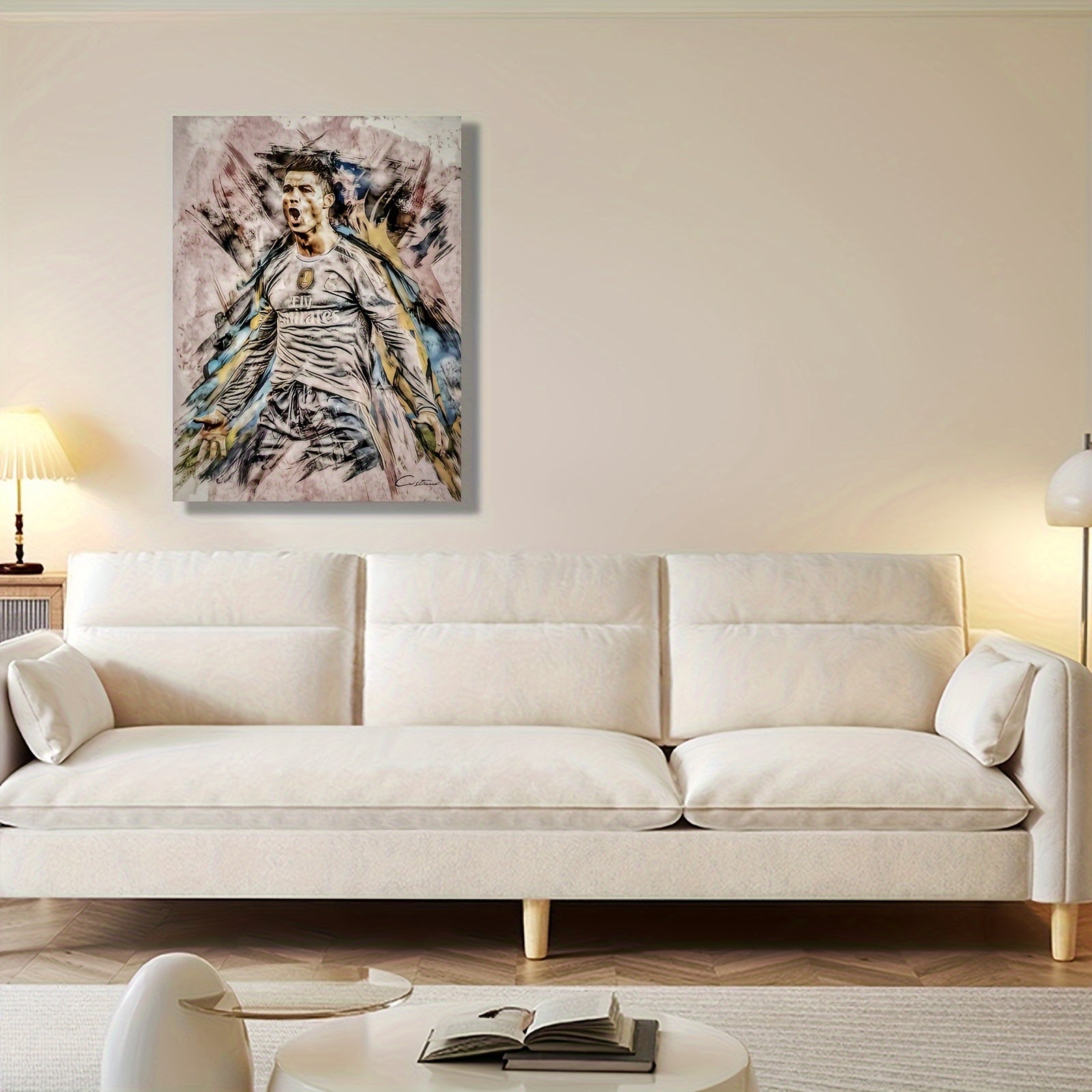 Бескаркасное настенное искусство из холста с изображением Криштиану Роналду для спортивных фанатов, современный портретный постер