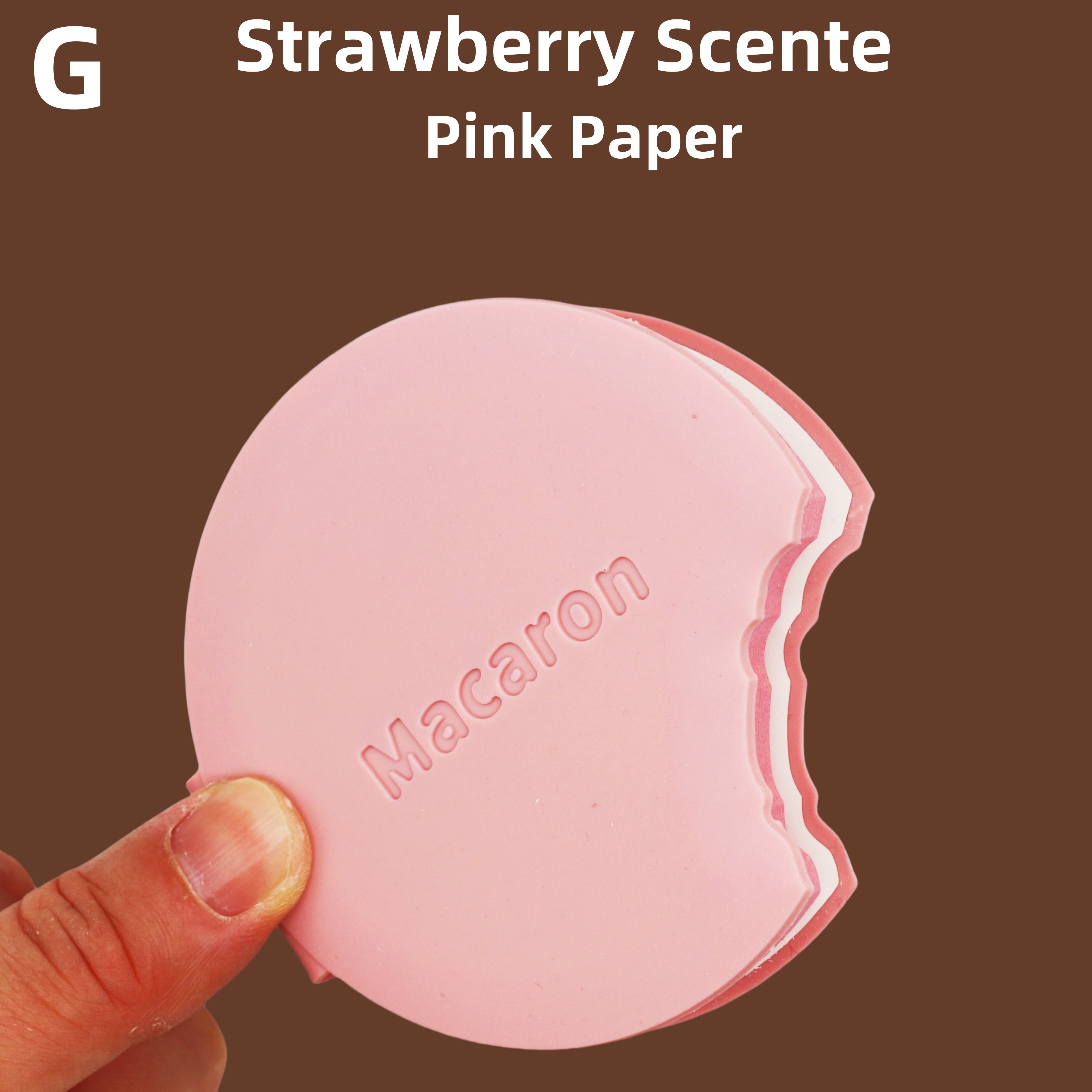 Mini Notebook in Chocolate Macaron Waffle Strawberry Shortcake Design with 80 Tear-Off Pages