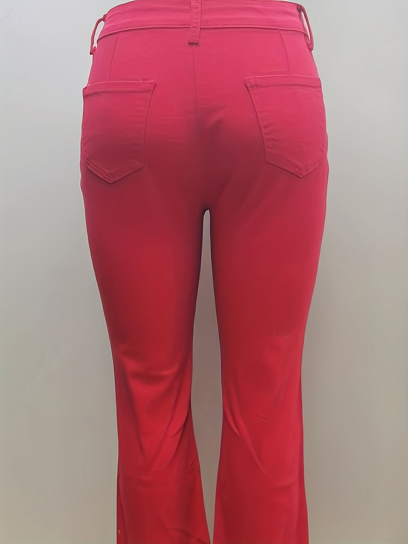 Women Plus Size Flare Jeans Light Blue Rayon Stretchy Casual Wide Leg