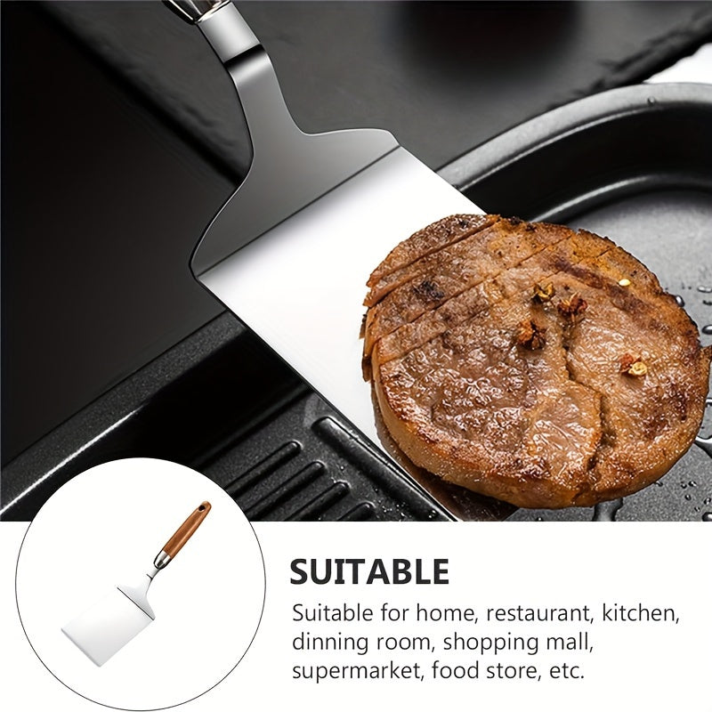 Stainless Steel Kitchen Spatula Wide Blade for Flipping Pancakes Pizza Steak