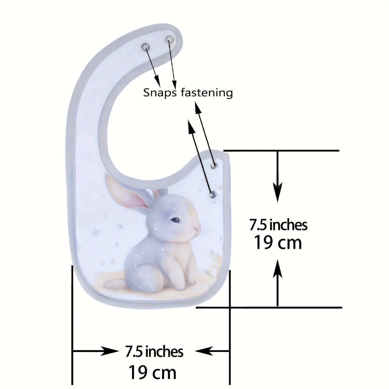 Set of 6 Waterproof Feeding Bibs for Boys and Girls Adjustable Snaps Cartoon Print