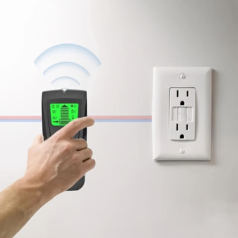 Battery-Powered Stud Finder with LCD Display for Wood Metal and AC Wires