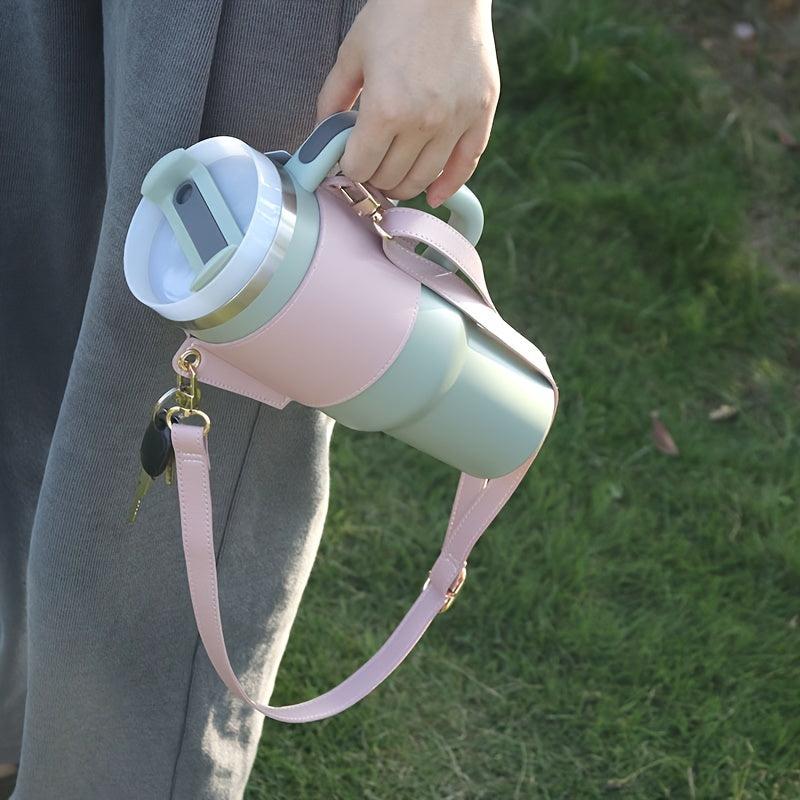 Insulated Stainless Steel Tumbler Sleeve with Lid Hot Cold Drink Cooler for Home Office