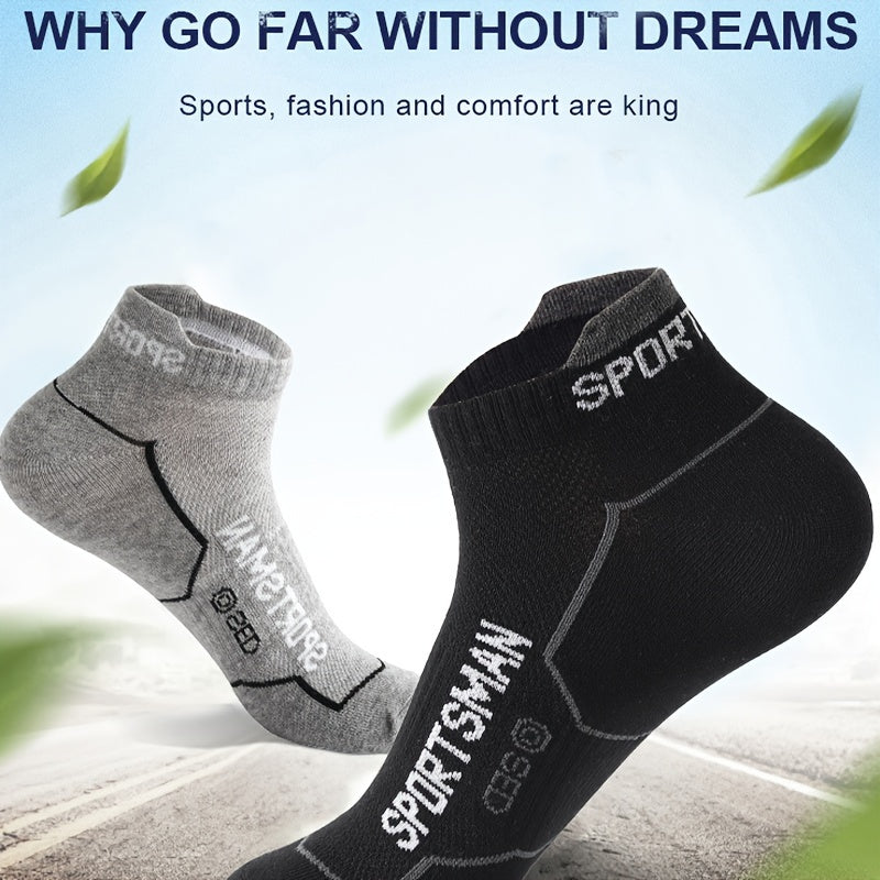 Men's Short Socks 6 Pairs Breathable Sweat-Absorbing All-Season Casual Low-Cut