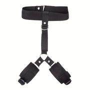Unisex Bondage Restraints Set with Collar and Handcuffs, Adjustable, Bed BDSM Toys