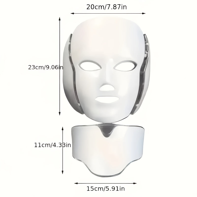 Seven-Color LED Facial and Neck Mask Rechargeable Lithium Battery Beauty Care Gift
