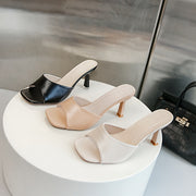 Women's Slip-On Mid-Heel Sandals Synthetic Open-Toe Casual Office Party