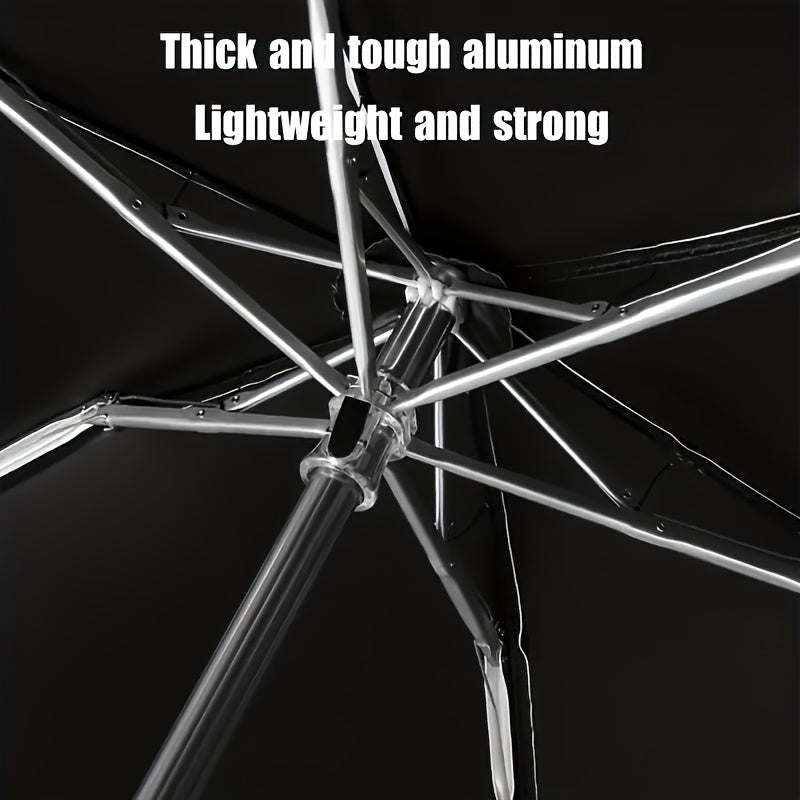 Lightweight Windproof UV Protection Sun Umbrella with Gold Handle and Aluminum Frame