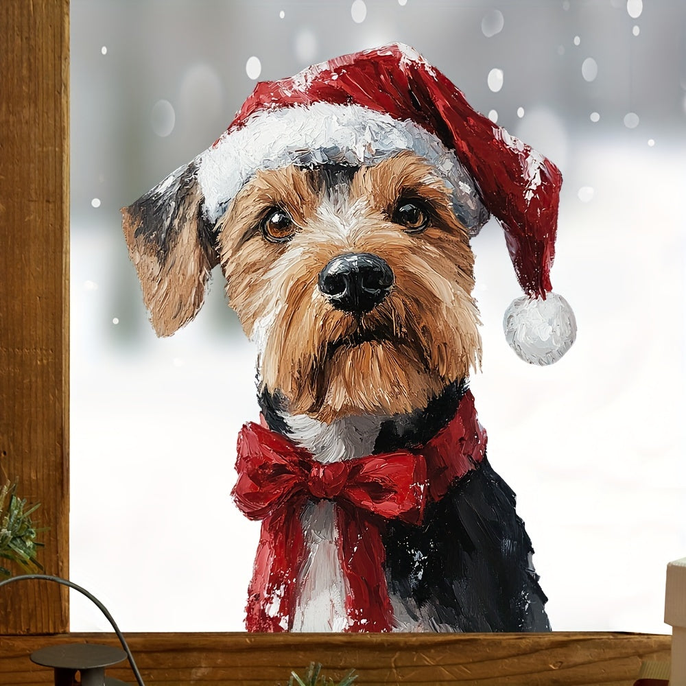 Christmas Window Clings Dog and Giraffe Holiday Decor for Home and Parties