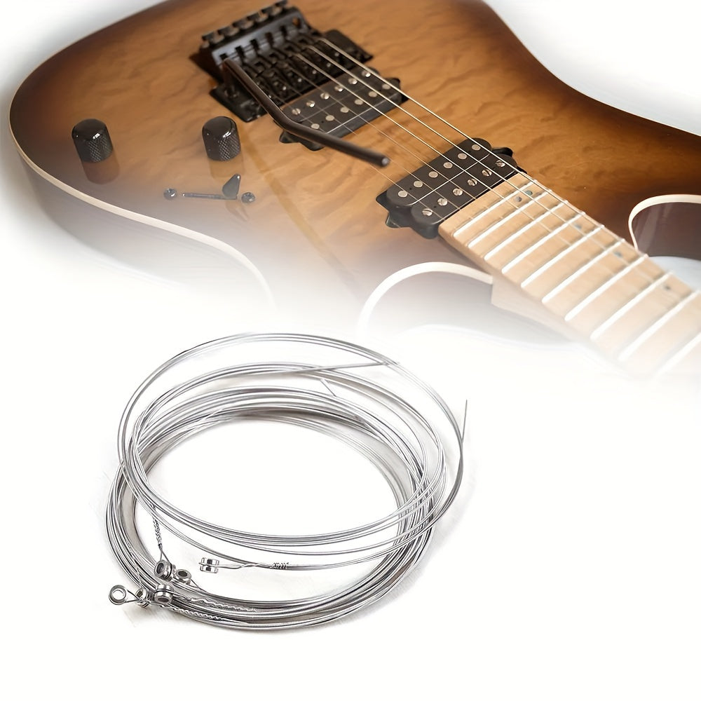 6-Piece Nickel-Plated Steel Electric Guitar Strings for Beginners and Practice