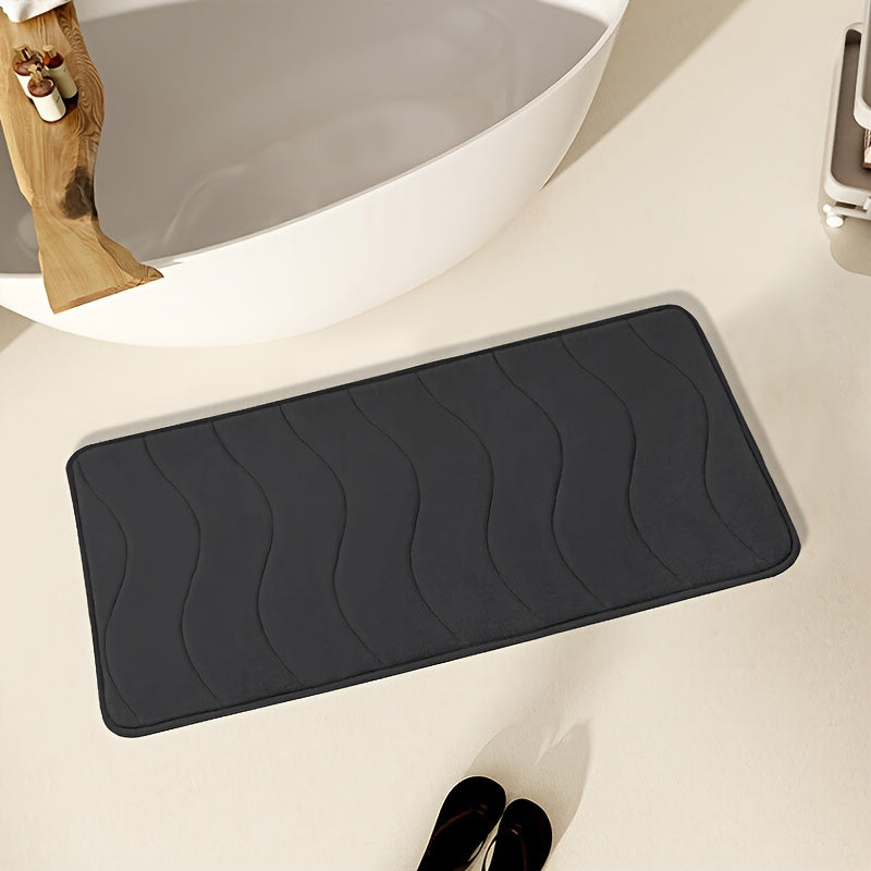 Soft Absorbent Waterproof Rectangular Bath Mat for Bathroom Shower Tub