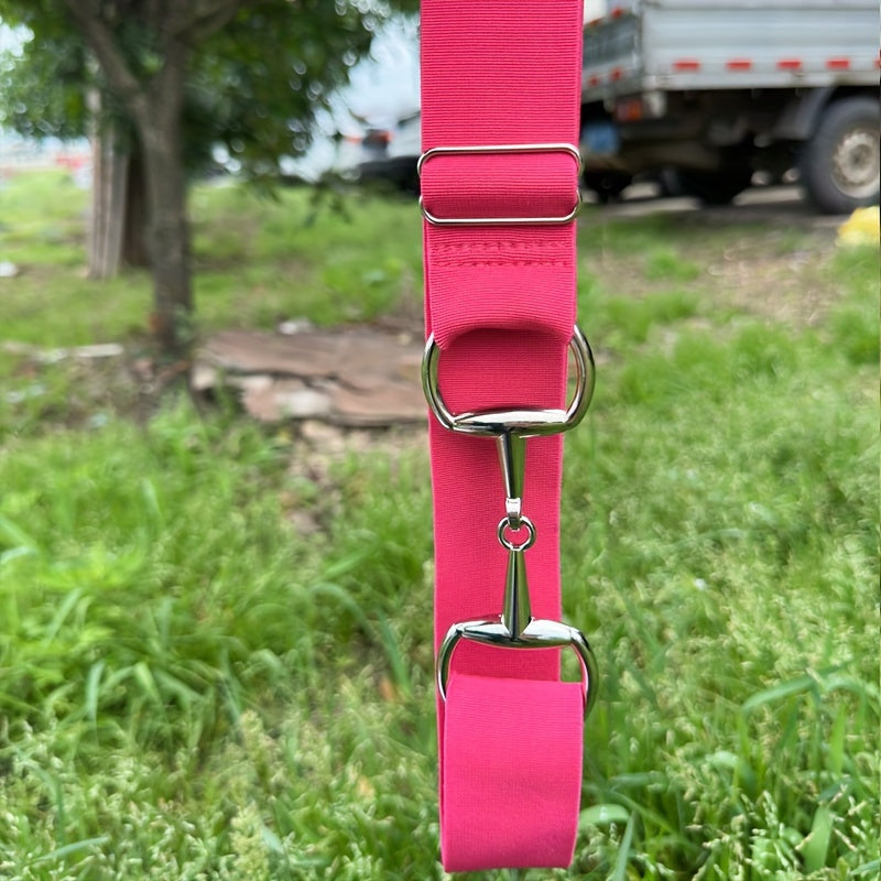 Women's Elastic Waist Belt with Metal Buckle Adjustable Stretchable Accessory