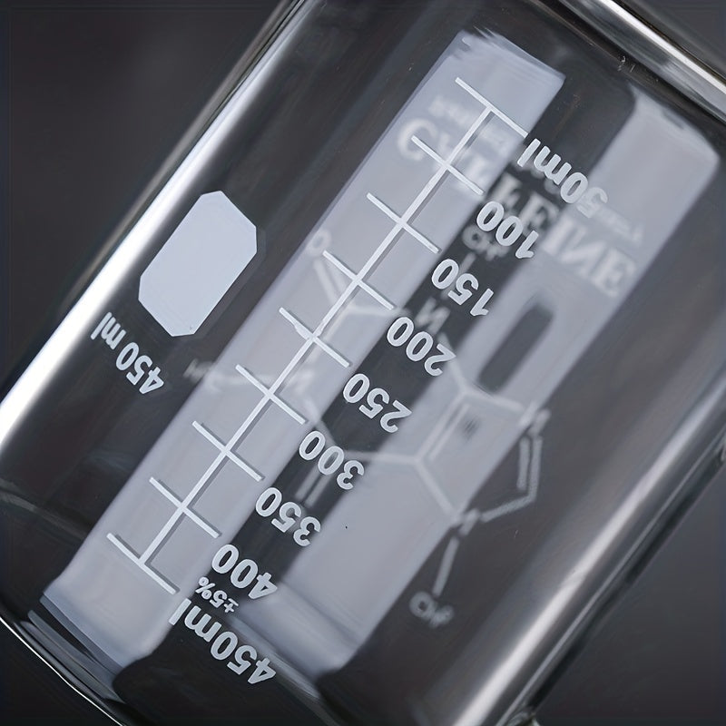 Heat Resistant Glass Coffee Mug 15.22oz with Measurement Marks for Summer Drinks