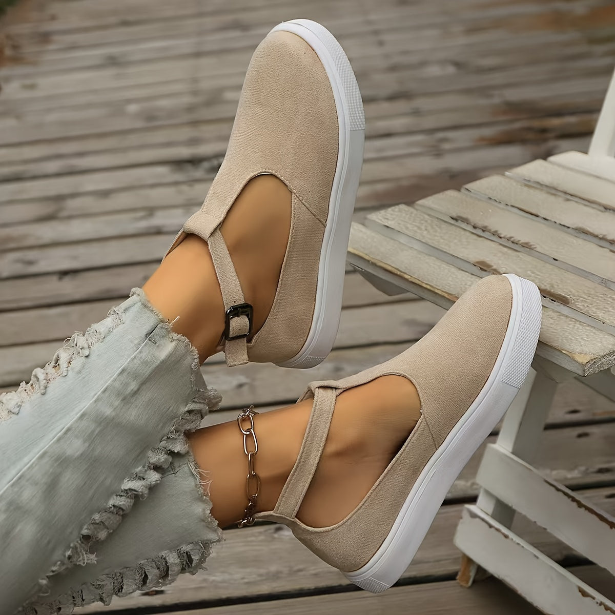 Women's Breathable Round Toe Loafers with Thick EVA Sole Casual Shoes