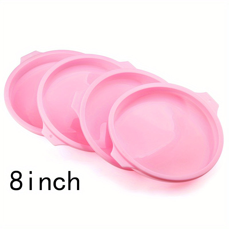 Set of 4 Silicone Cake Molds Round Non-Stick Baking Tools for Cakes and Pastries