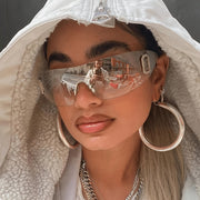 Trendy Frameless Glasses with Y2K Letter Accents for Women