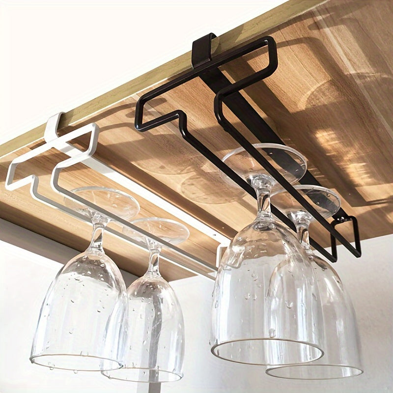 Metal Stemware Rack Hanging Storage Organizer for Glassware Under Cabinet