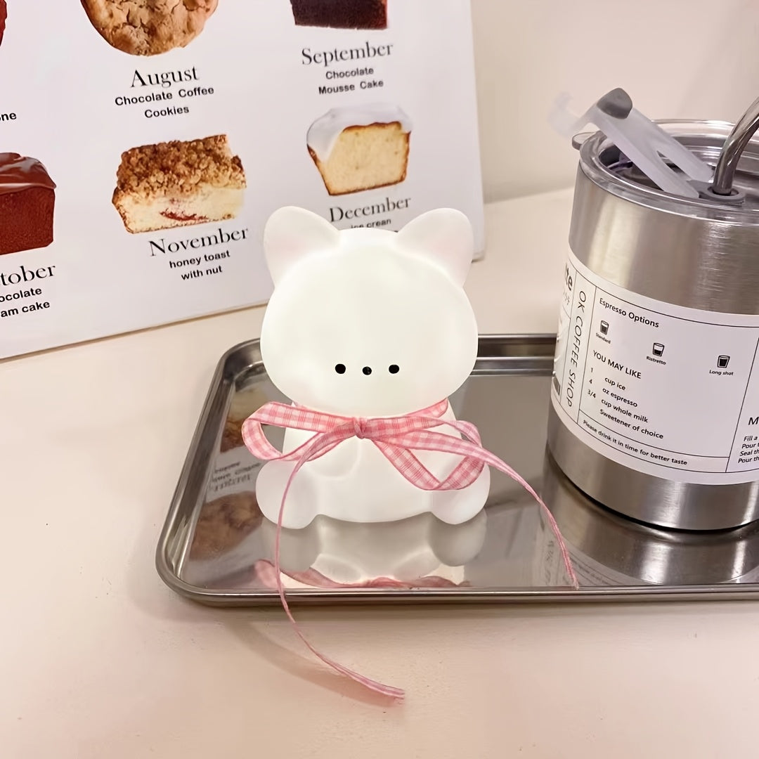 1 ta mushukcha tungi chiroq, o'chirish tugmasi bilan, plastikdan tayyorlangan, tug'ilgan kunlar uchun mukammal sovg'a yoki ijodiy bezak sifatida.