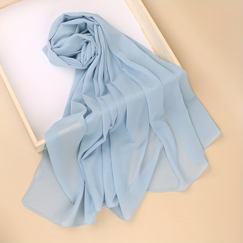 Ayollar uchun marvaridli hashamatli toʻliq rangli chiffon hijab turban sharf