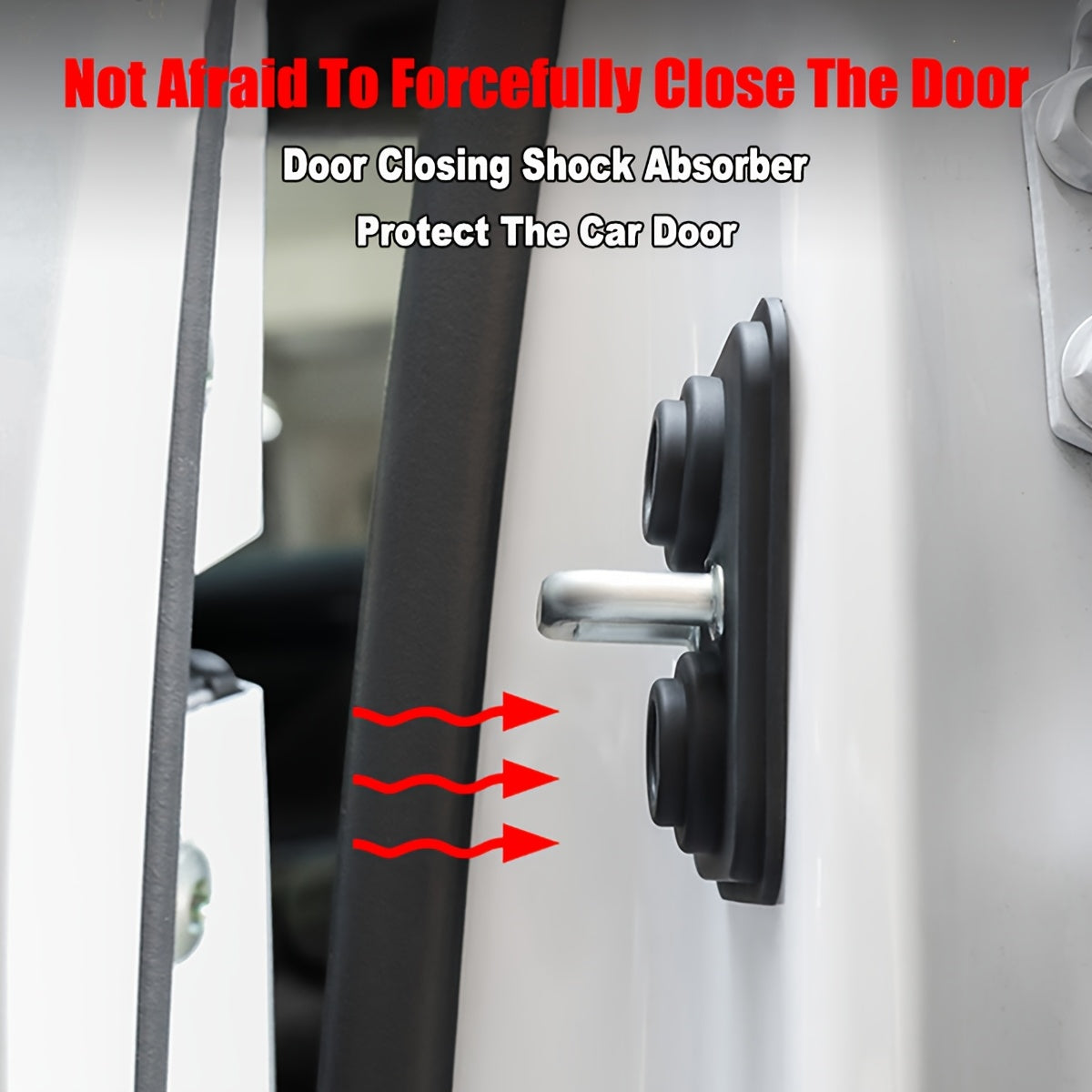 4 piezas de almohadillas de absorción de golpes de silicona para cerraduras de puertas de coche, reducción de ruido