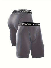 Men's Plus Size Black Quick-Dry Compression Shorts for Basketball Running Training