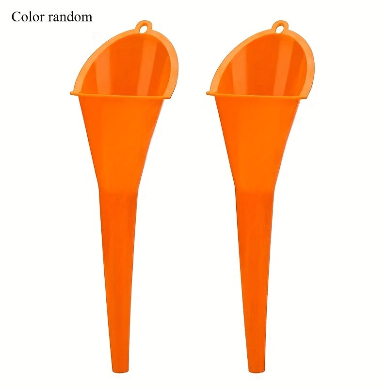 Universal Plastic Oil Funnel for Gasoline and Motorcycles, Anti-splash, Long Stem