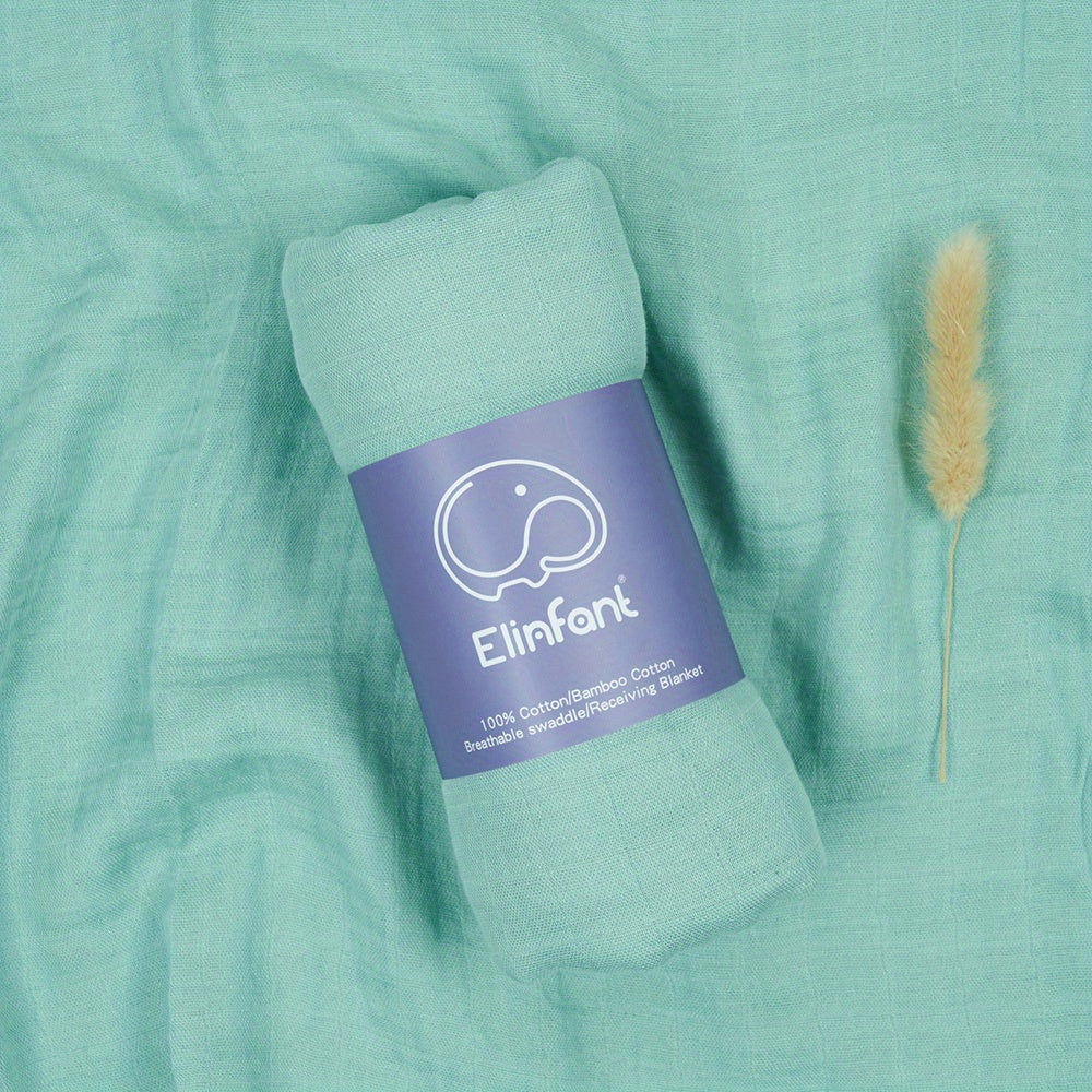 Muslin Swaddle Blanket for Newborns and Babies Solid Color Cotton Multi-Functional Wrap Towel