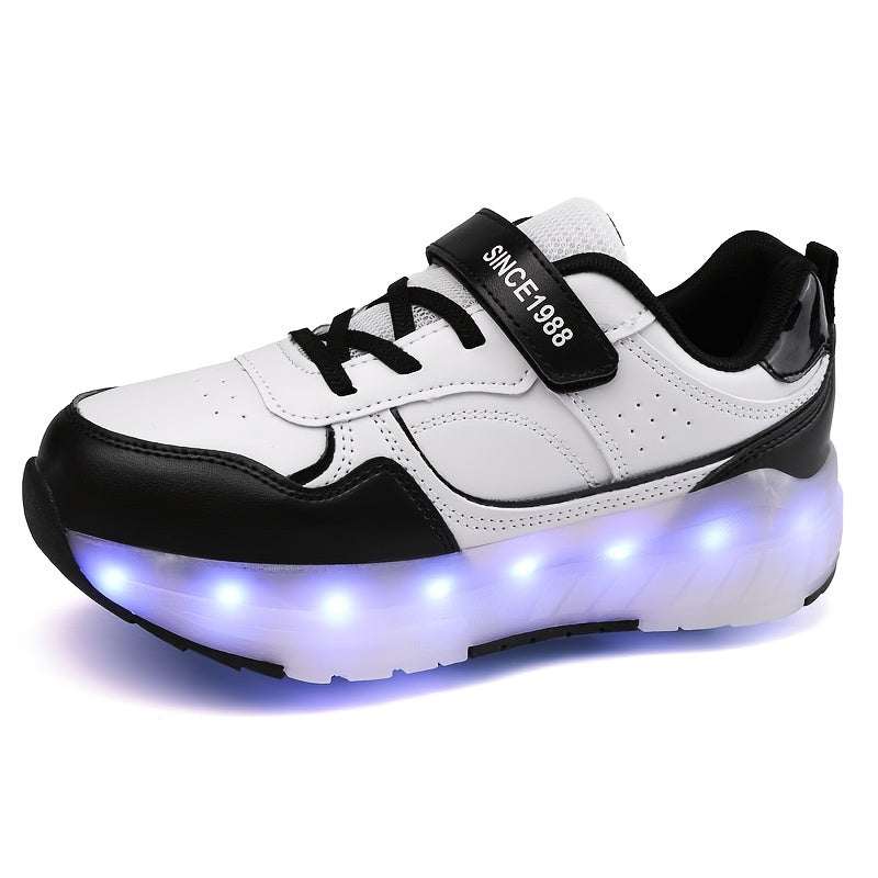 Kids' LED Roller Skating Shoes for Boys and Girls USB Chargeable Wear-Resistant All-Season